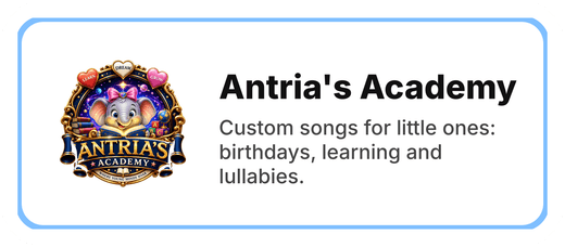 Antria's Academy Name label sticker