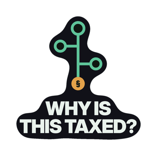 Why Is This Taxed? Logo die-cut sticker
